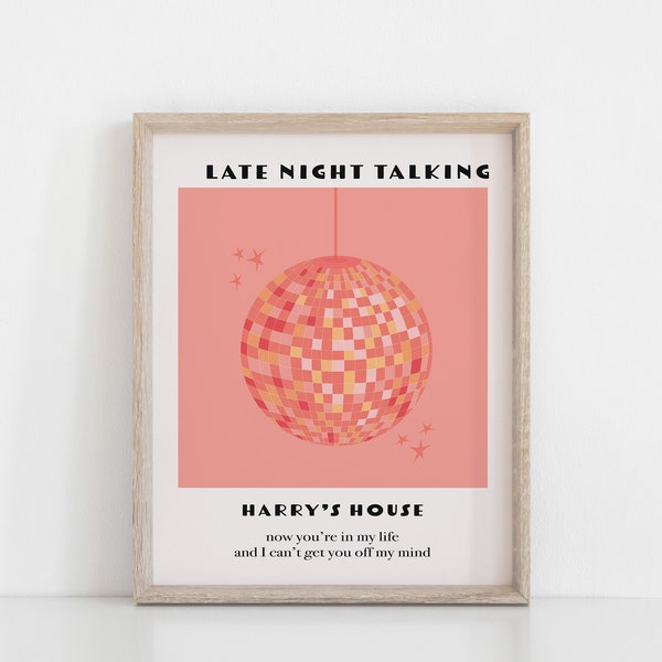 Harry Styles Wall Art - Harry's House Song Posters - Digital Download Print - Harry Styles Late Night Talking Poster