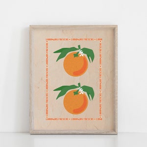 Orange Art Print, Fresh Fruit Poster, Digital Wall Art, Kitchen Wall Decor, Portugal Art Print