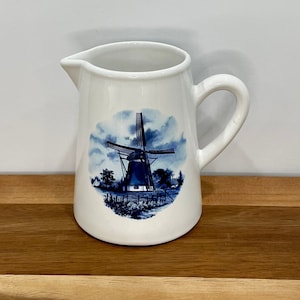 Vintage Delft Pitcher Hand Decorated In Holland