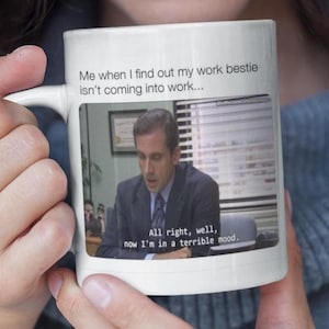 おもしろい職場の親友マグカップ - マイケル・スコットの「最悪な気分」ミーム - 同僚やコーヒー好きへのオフィス風ギフト