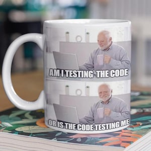 Mug programmeur – Code Testing Meme, cadeau pour développeur de logiciels