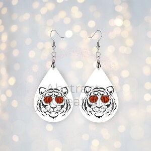 Cincinnati Football White Tiger Earrings