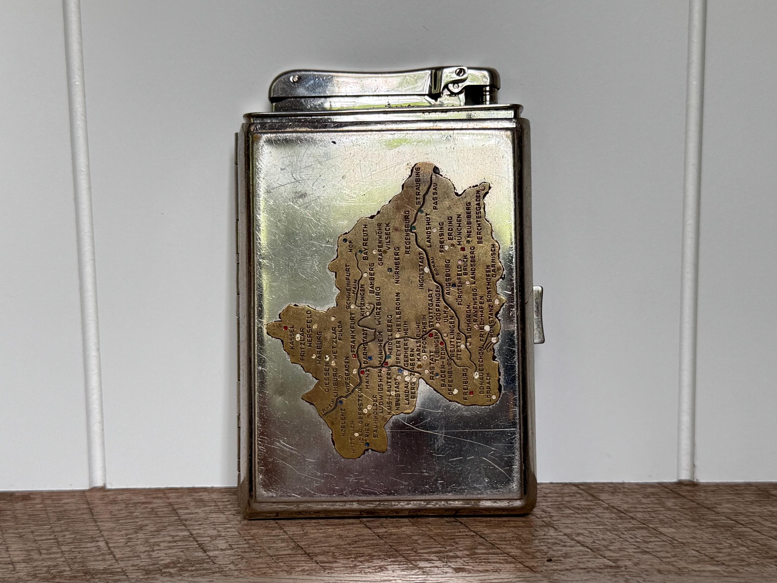 Vintage Ibelo Monopol Cigarette Case/lighter Combo