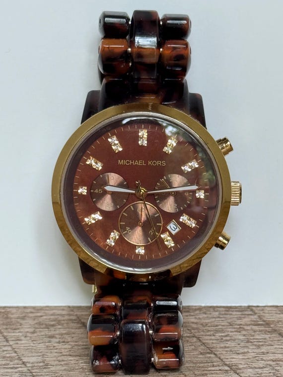 Micheal Kors Tortoise Shell Design Watch - Etsy display picture 3