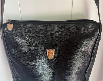 Mark Cross Schwarze Ledertasche