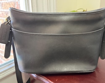 Vintage Coach Black Equestrian Shoulder