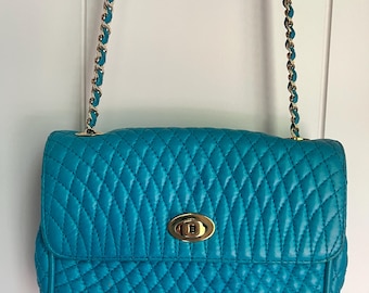 Bally Turquoise Quilted Crossbody bag