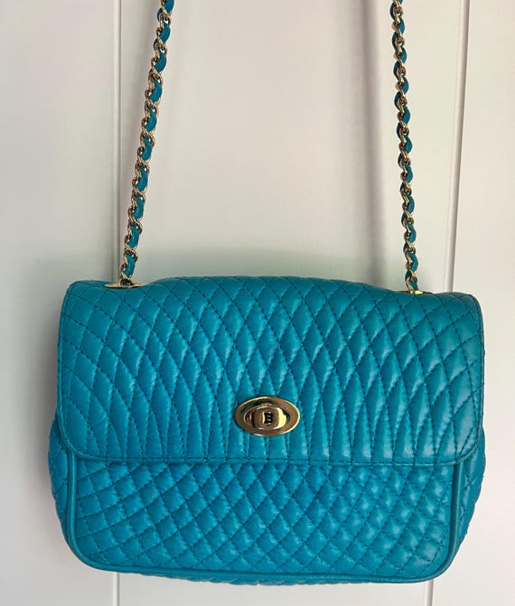 Bally Turquoise Quilted Crossbody bag