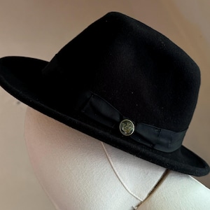 Goorin Brothers Black 100% Wool "The Doctor" Fedora image 6