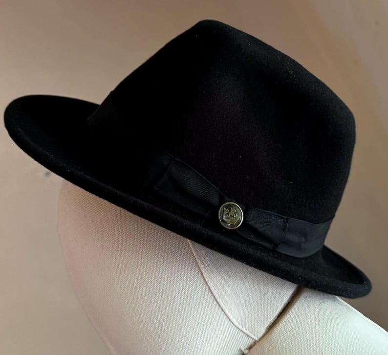 Goorin Brothers Black 100% Wool "The Doctor" Fedora image 6
