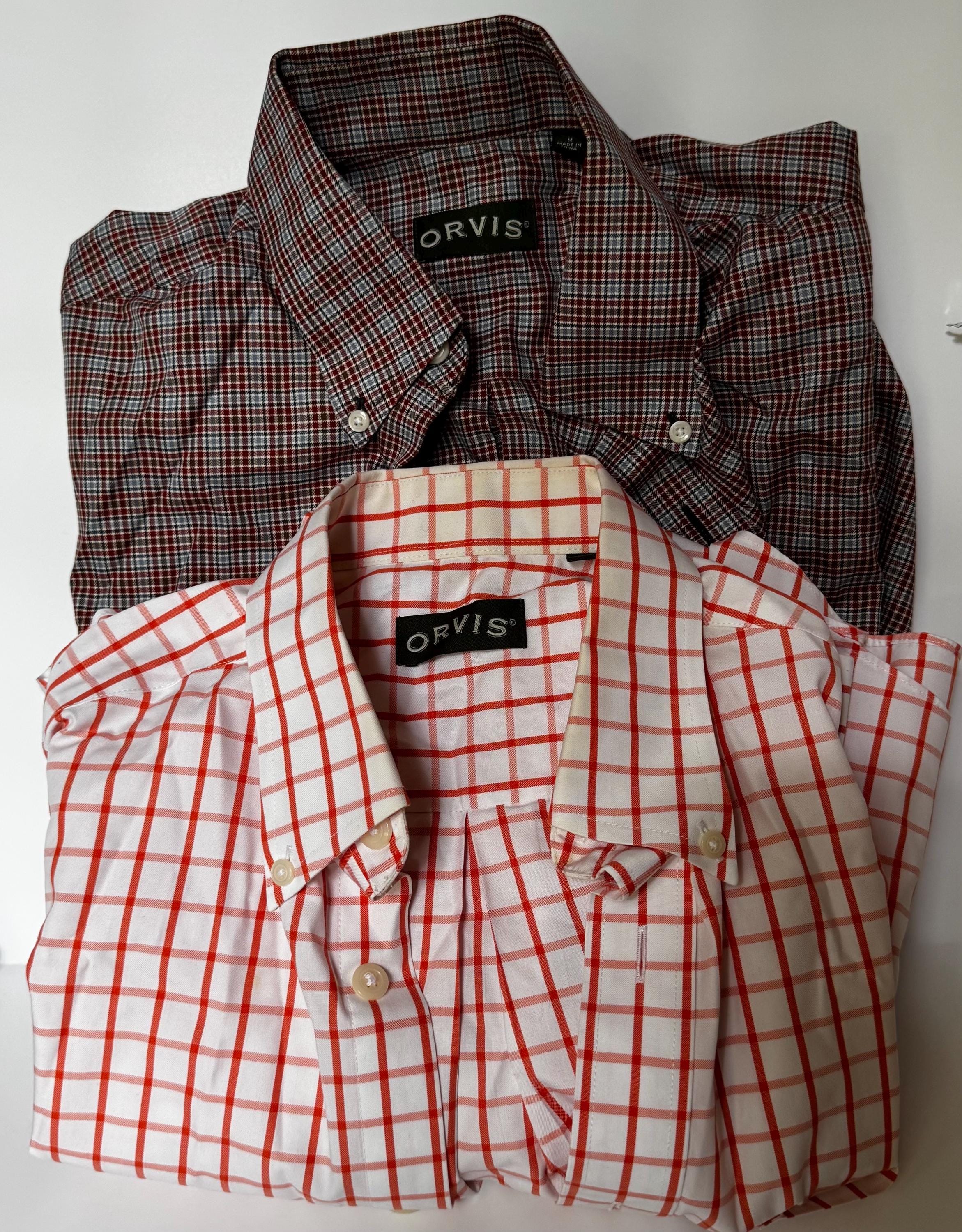orvis dress shirts Orvis Mens Wrinkle Free Cotton Sport Dress Shirt Size Large Worn Once Crisp
