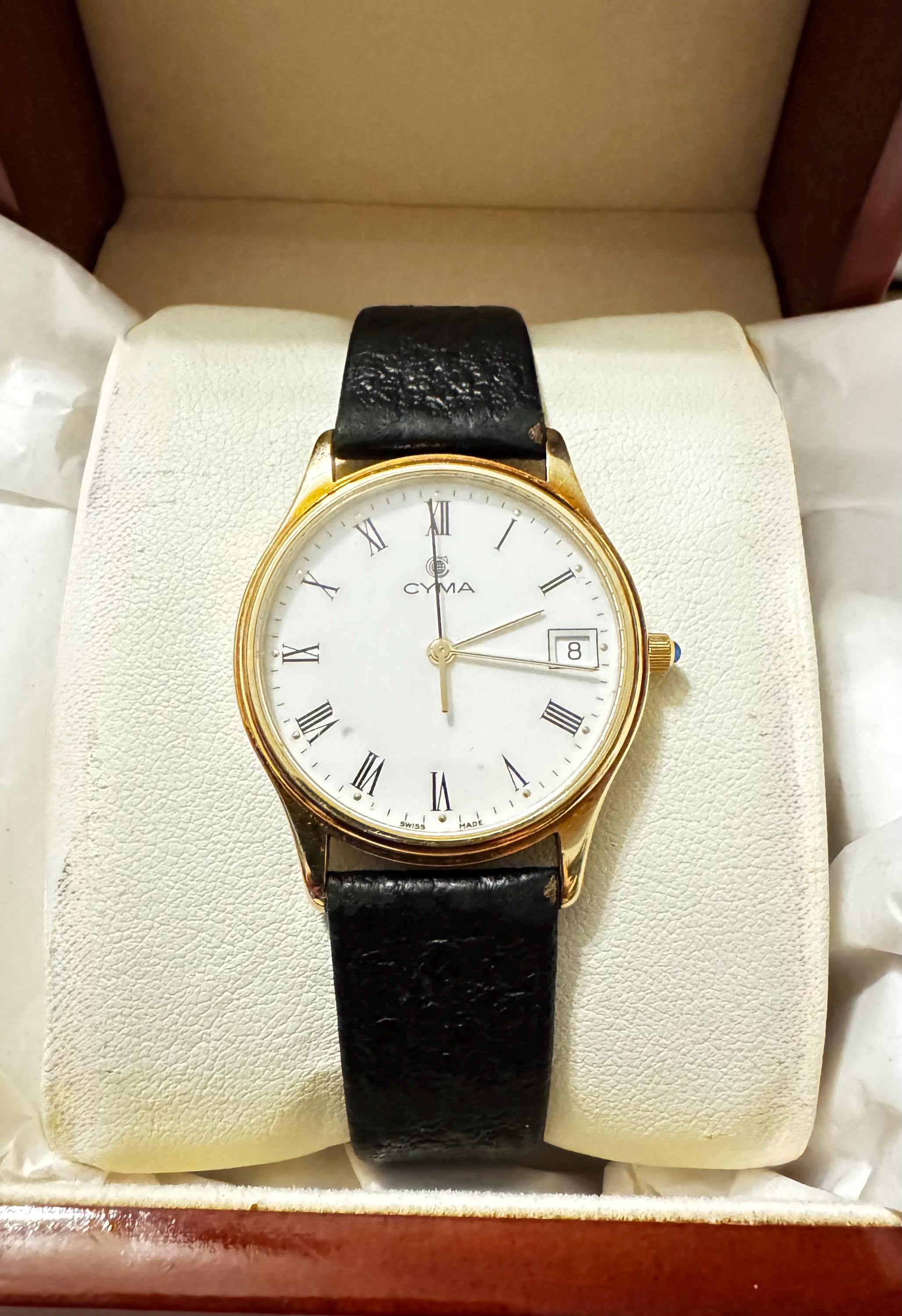 Cyma 14kt (tested) Yellow Gold Case Quartz Watch With a 