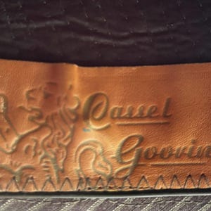 Vintage Goorin Bros Nadelstreifen Fedora mit Innenfutter aus Leder Schweißband Liner Bild 6