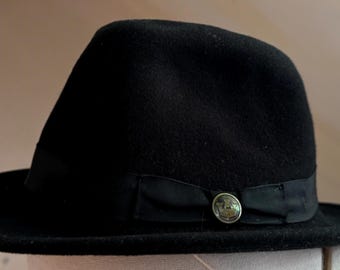 Goorin Brothers Schwarzer Fedora aus 100% Wolle
