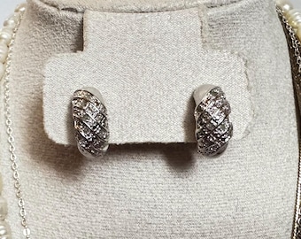 Vintage Sterling Silver Art Deco Dior Style Earrings