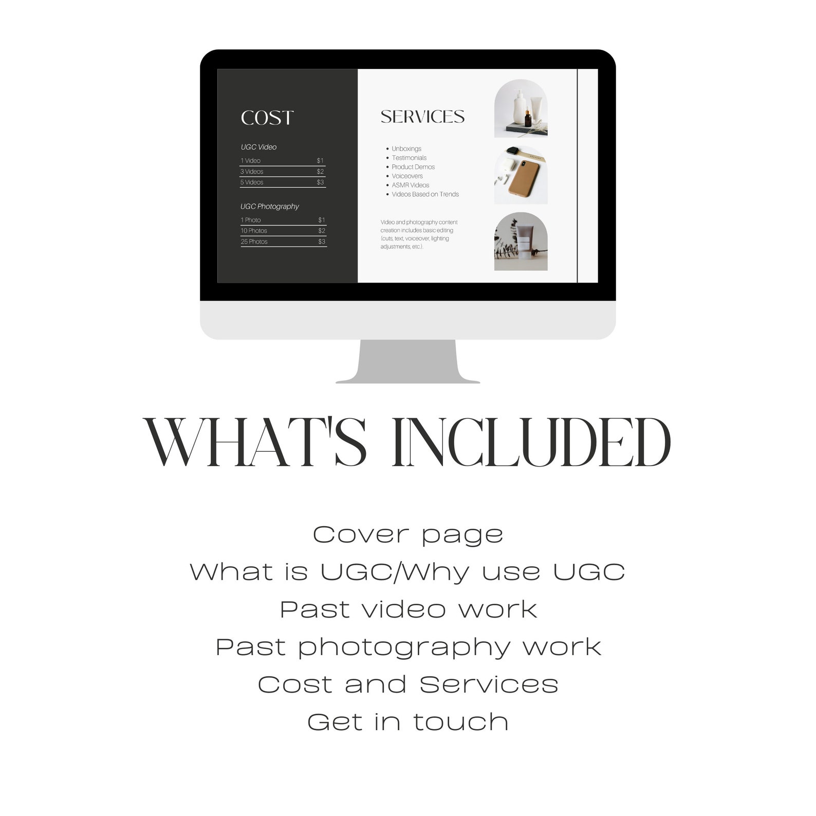 UGC Portfolio Template UGC Content Creator User Generated Etsy