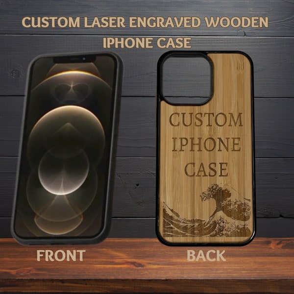 Customized Personal Wood Iphone Case || iPhone 14 case || Stylish cover || Customizable || Anti-slip grip || Designer cover