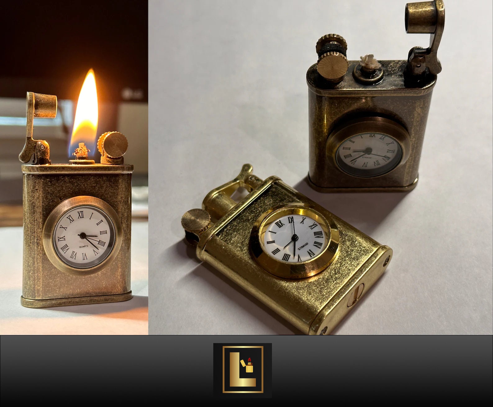 最終値下げ！Real Antique small chert Antique Lighter With Clock / 2 Styles - Etsy