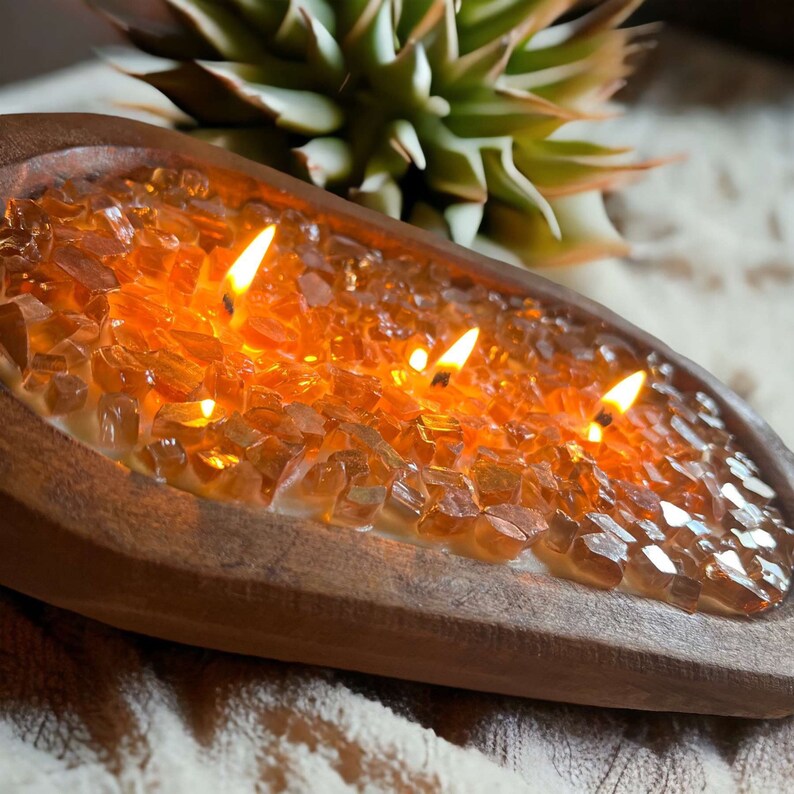 Fire Glass Dough Bowl Candles Etsy
