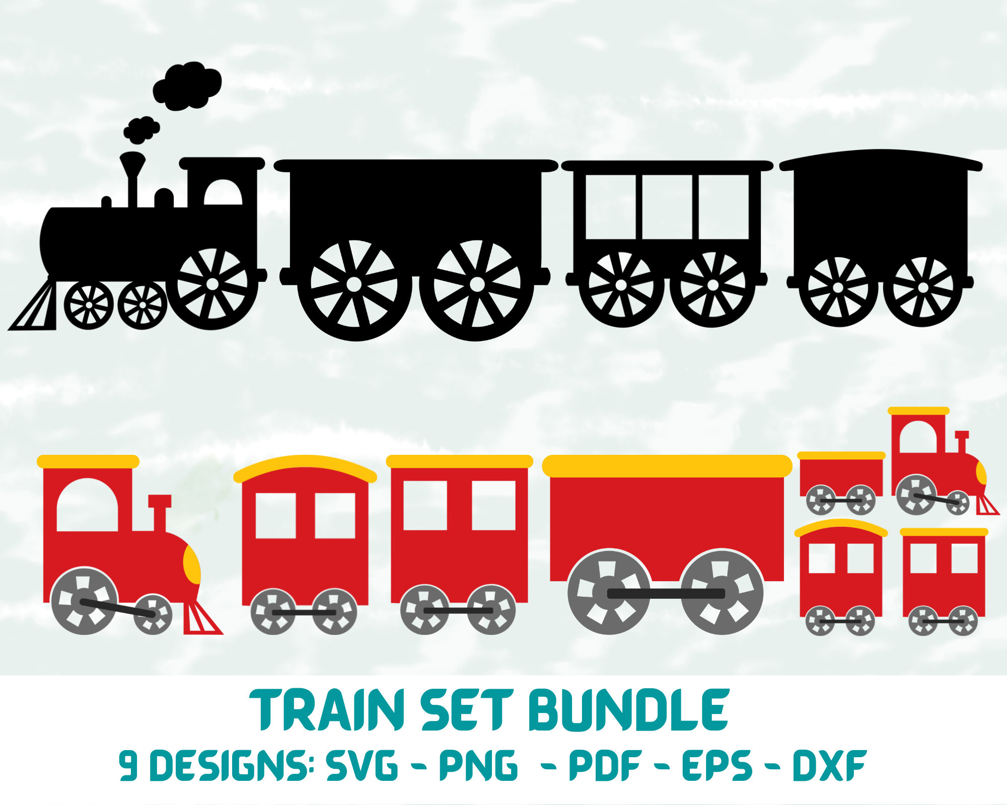 free clipart train with caboose clip