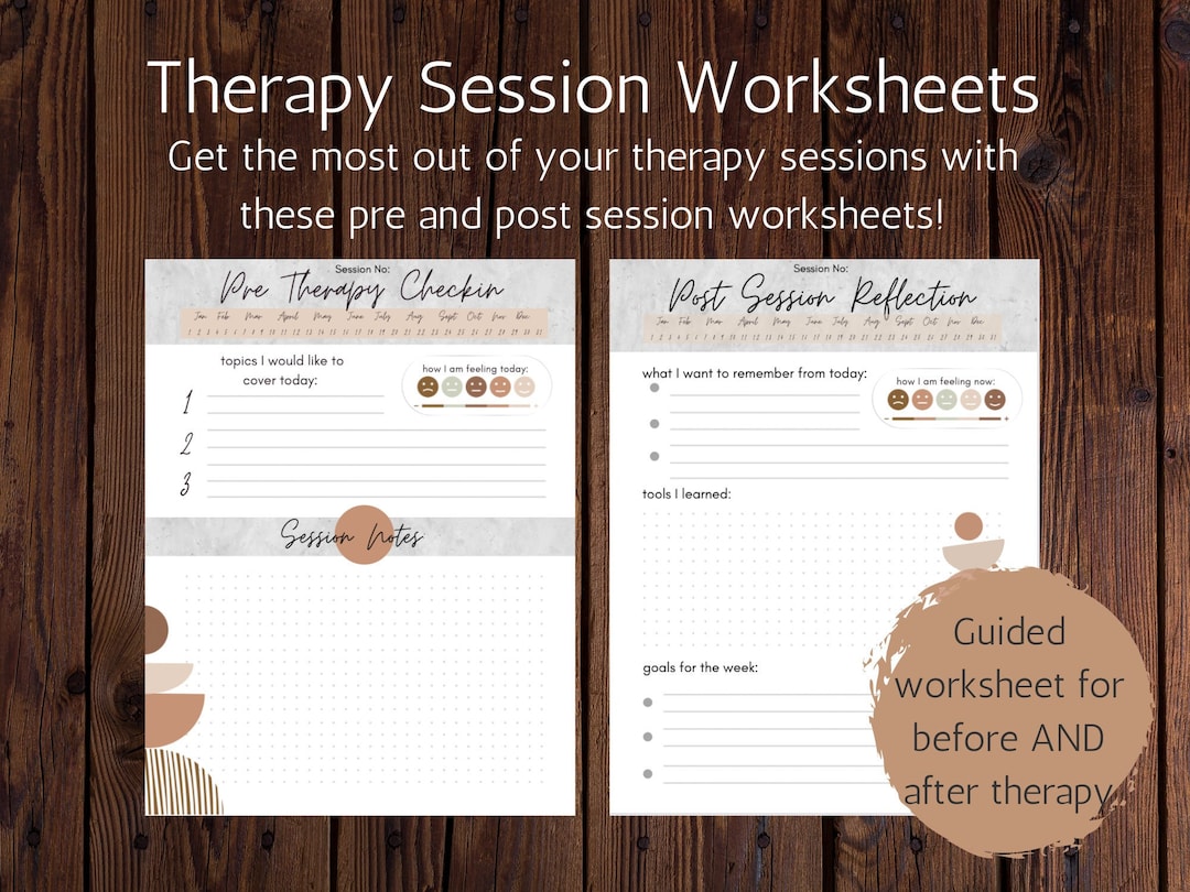 Therapy Worksheets, Pre Therapy Session and Post Therapy Session ...