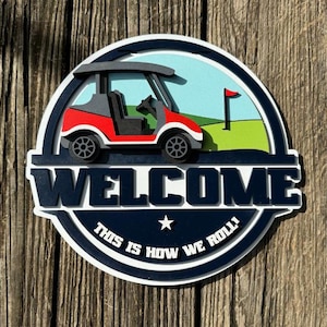 Handmade Wooden Golf Door Hanger, Golfer Gift, Golf Lover Decoration, Golf Theme Wall Decor
