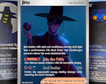 K-Pop Demon Hunters Proxy Cards, Holographic Collectable, Jinu, Derpy, Sussie