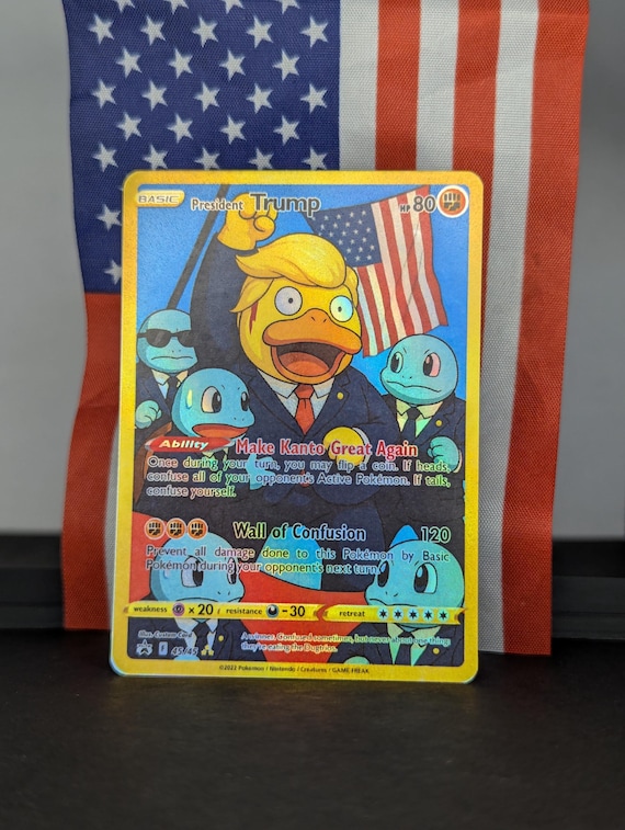 Donald Trump Psyduck Proxy Card – Funny Holographic Fan-Made Collectible of the President earshot