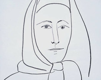 Pablo PICASSO - Spanish Woman, Beautiful Original Lithograph, Signed Dated 1960