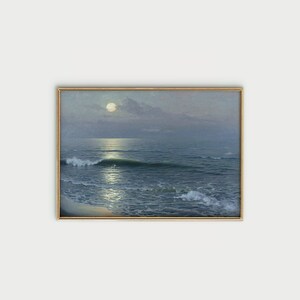 Vintage Coastal Oil Painting | Pastel Beach Print | Sea Shore Art | Printable Wall Art