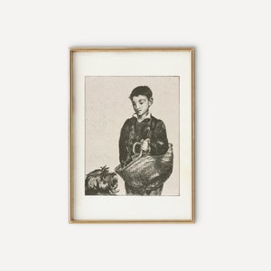 Vintage Dog Print | Animal Sketch Art | Antique Art Printable | Country Nursery Decor