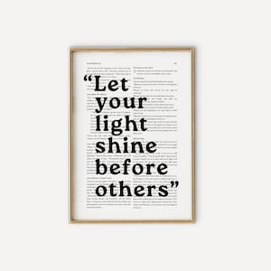 Matthew 5:16 Printable | Rustic Bible Verse Wall Art | Christian Wall Decor Digital Download