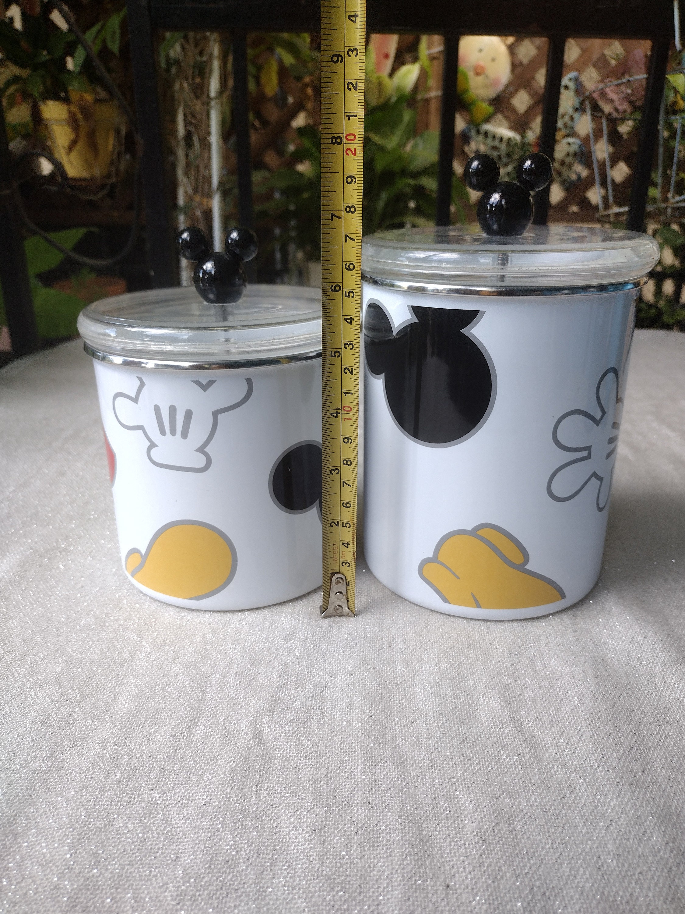 Set of 2 Disney Mickey Mouse Metal Kitchen Canisters 