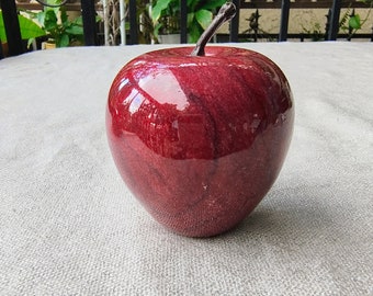 Vintage Marble Red Apple Paper Weight