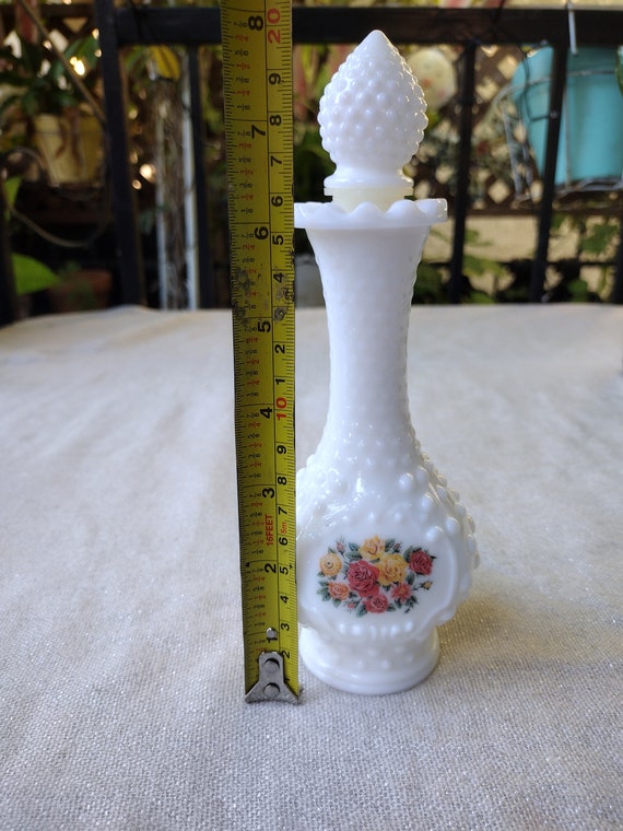 Vintage Avon White Milk Glass Hobnail Bottle - image 7