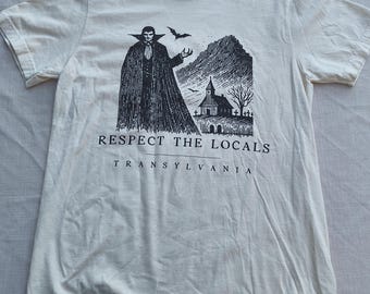 Dracula Vintage Transylvania Respect the Locals Washed T-Shirt