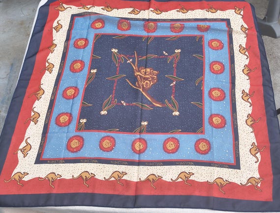 Beautiful Polyester Decorative Scarf Kangaroo Koala, Made in Australia