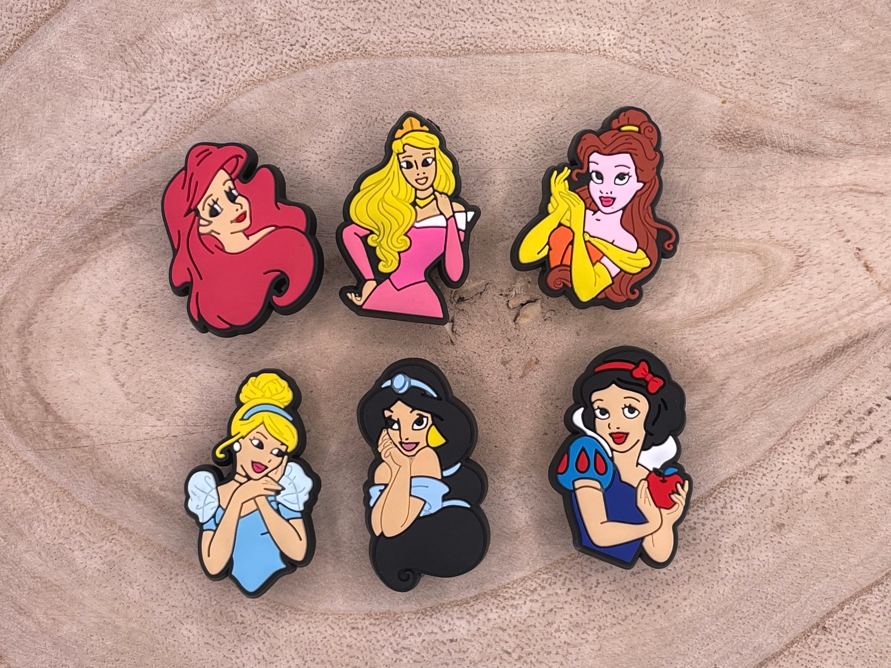 Crocs Accessories | Disney Princess Portrait 3 Pack Crocs Jibbitz Charms | Color: Pink/Red | Size: 3 Pack | Brownsugav's Closet