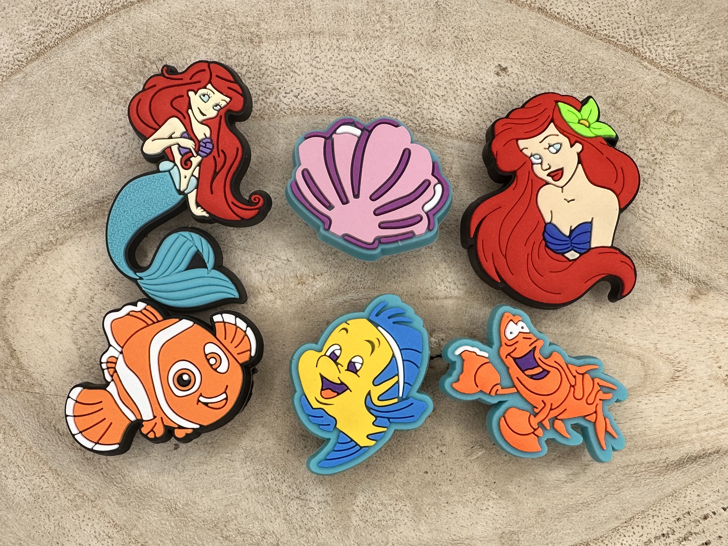 7 Disney Princess themed Croc Charms Jibz. Ariel jasmine belle Pocahontas