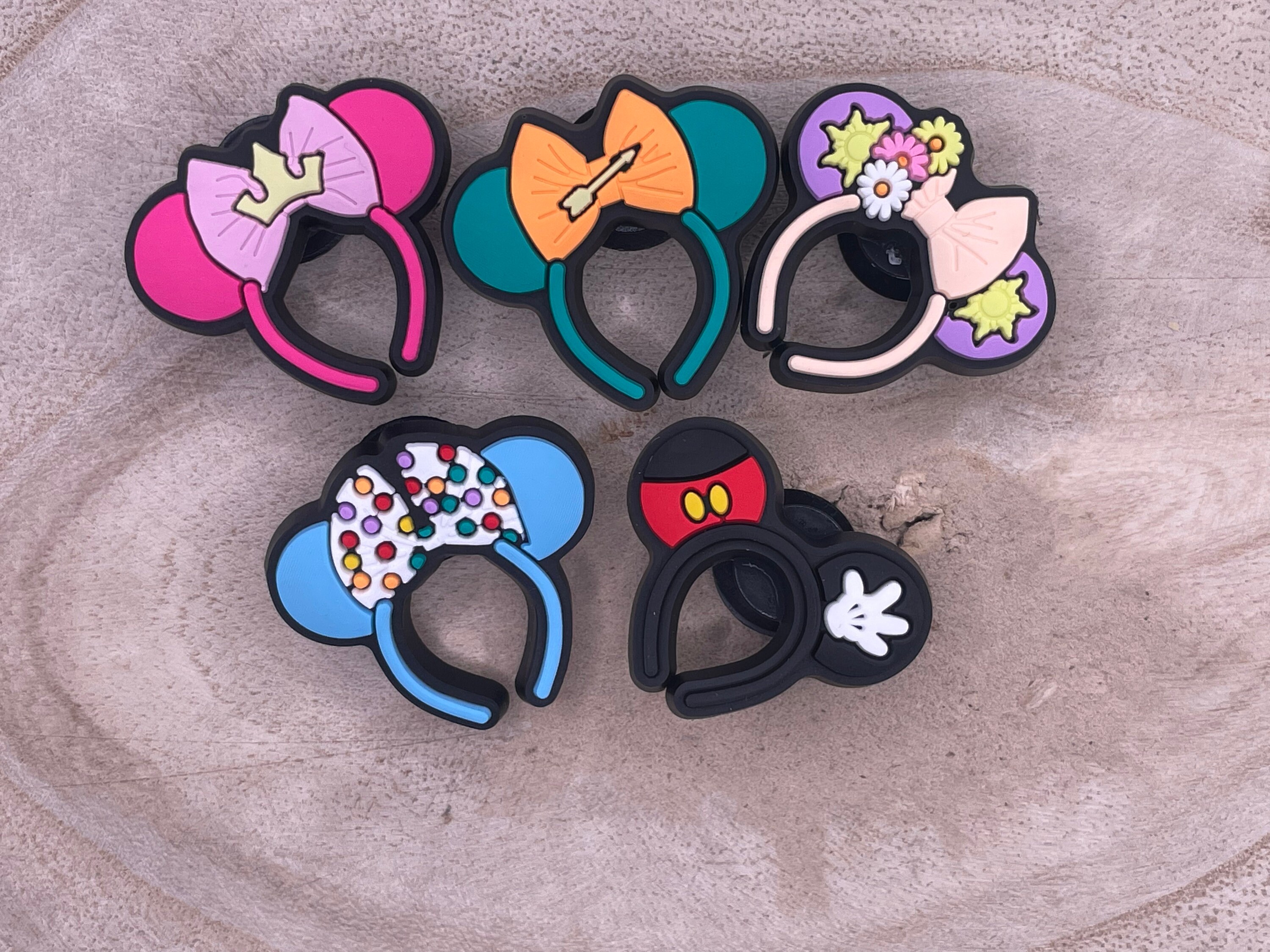 Set of 5 Cute Disney Ears Croc Charms