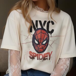 NYC Spider T-Shirt | Vintage Web Hero Grunge Graphic Tee | Retro Comic Superhero Graphic Tee | 90s Grunge | Gift for Him Her