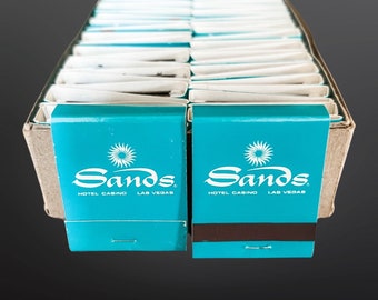 The Sands Hotel Full Box of Unused Matches, The Sands Las Vegas Strip, Sinatra Memorabilia, Poker Night Party Favor, Casino Night Gift