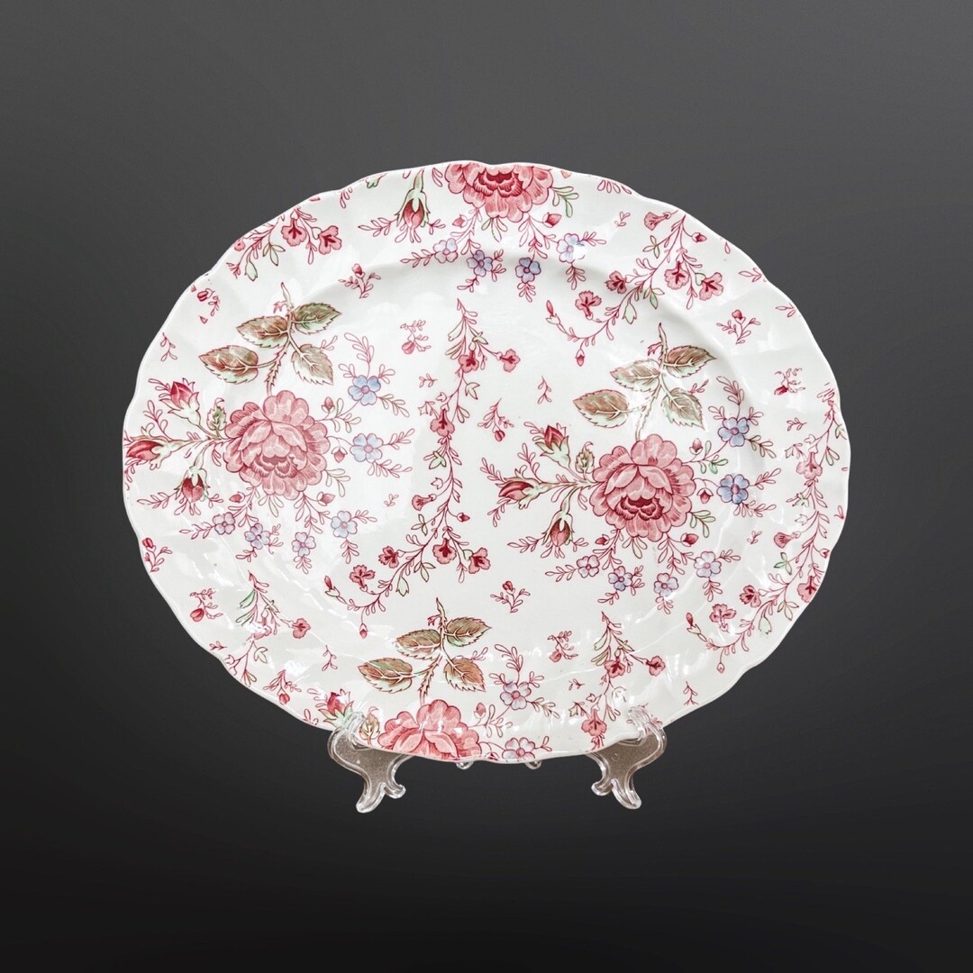 Rose Chintz Oval Serving Plate by Johnson Brothers Johnson Etsy
