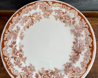 Shenango China Brown Floral Dinner Plate, 10 1/2”, Restaurant Ware, Hotel, Diner, Vintage Dishes