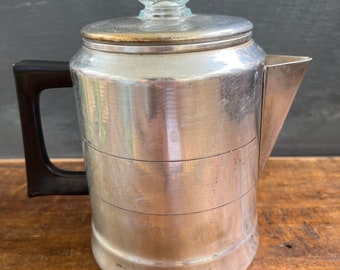 Vintage Aluminum Comet 7 Cup Coffee Pot, Percolator, Camping, Vintage Kitchen, RV Decor, Cabin Decor
