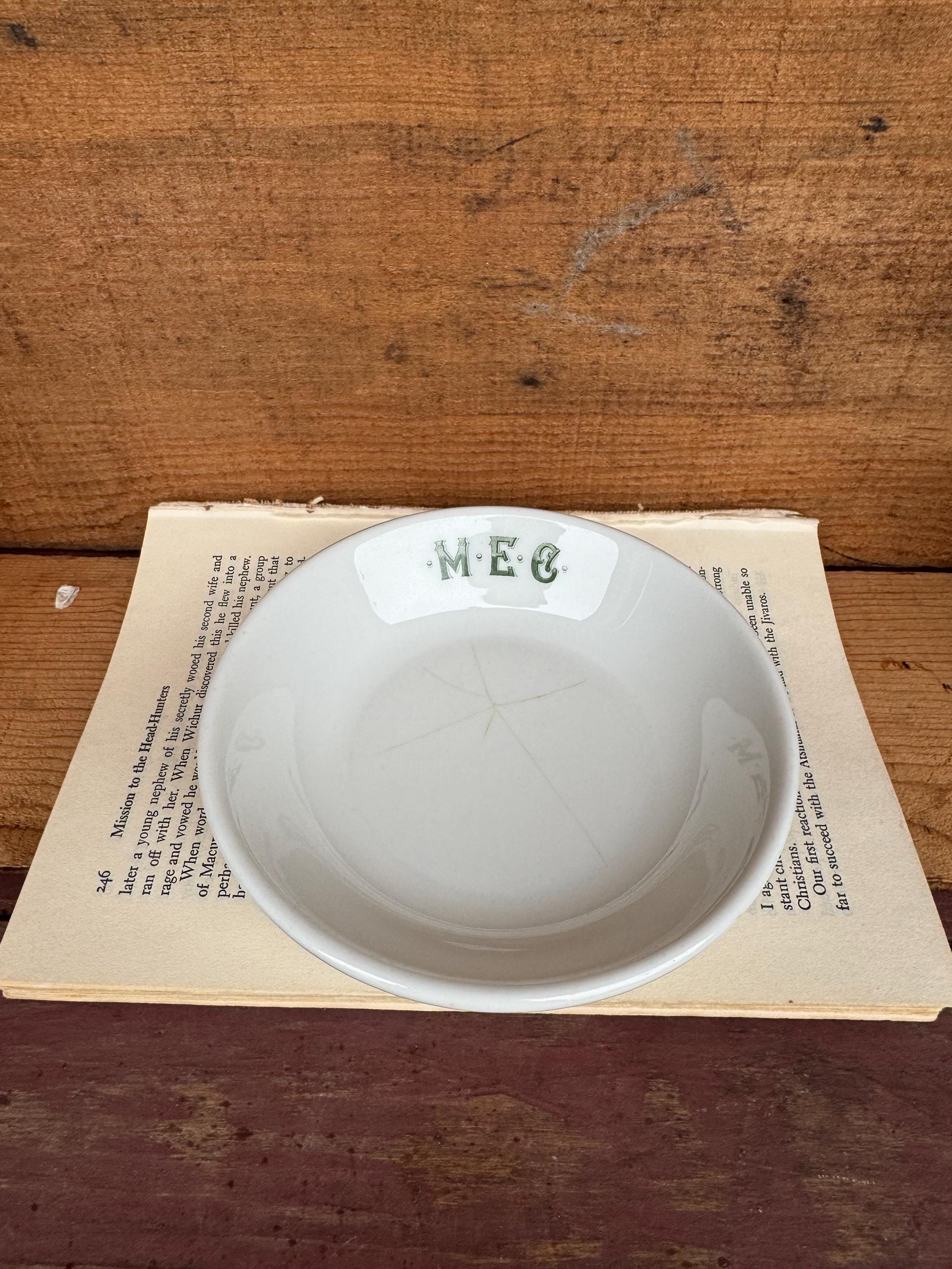 Vintage Syracuse China Restaurantware Berry Bowl, Monogrammed, Dessert Bowl, #F-6, Trinket Bowl