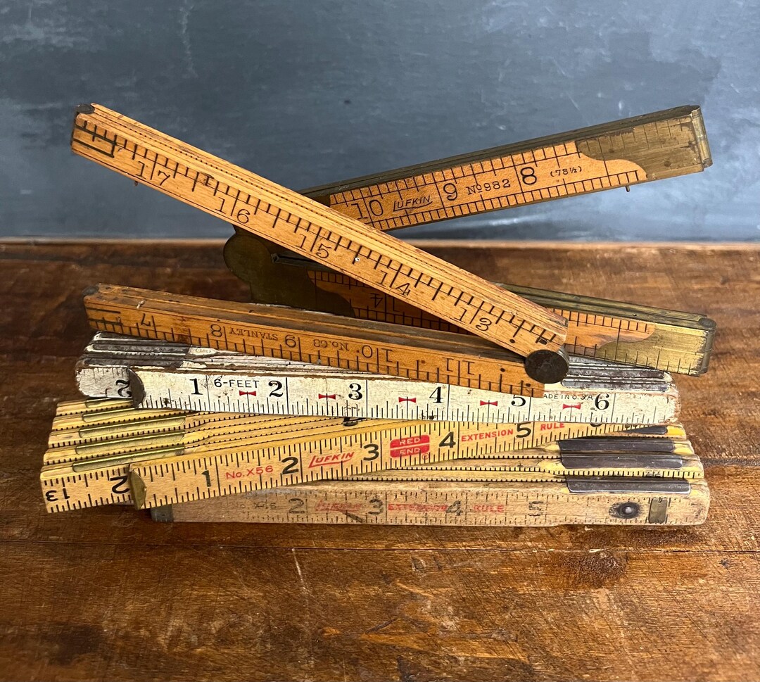 Vintage Folding Carpenters Rulers, 72”, Lufkin Rugged Red, Craftsman ...