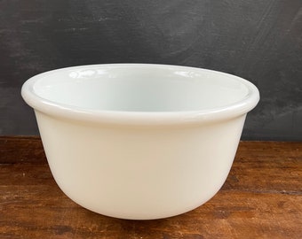 Vintage Hamilton Beach Milk Glass Mixing Bowl, Mid Century, White