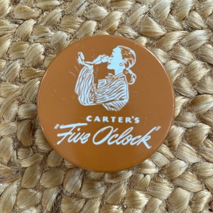 Carters Typewriter Ribbon Tin, Carters Five O'clock Typewriter Tin, Vintage Tin