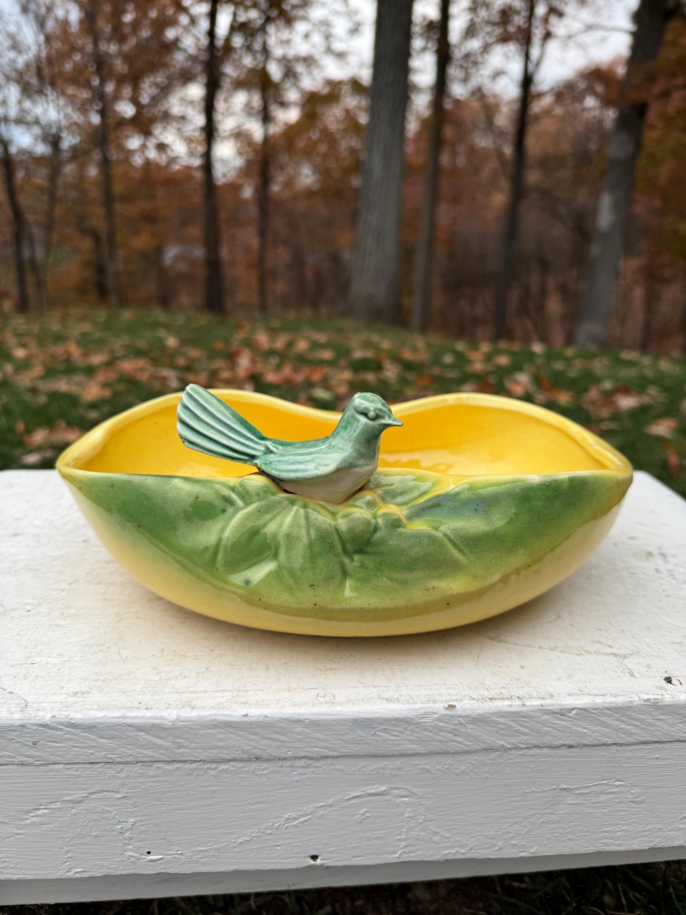 Vintage Mccoy Pottery Bird Bath Planter, Mid Century, Vintage